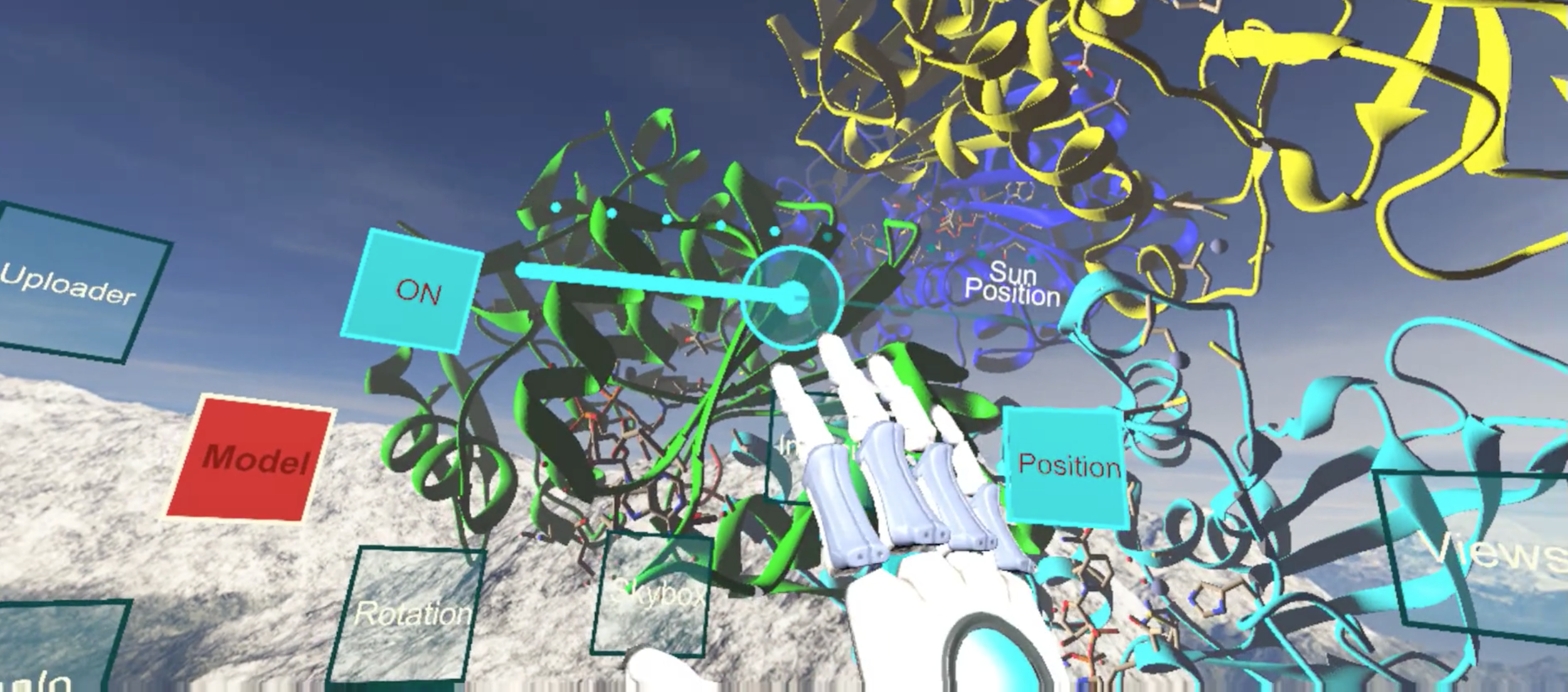 Group RNA fly-through in virtual reality